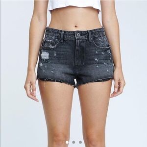 REVOLVE Pistola black distressed denim shorts